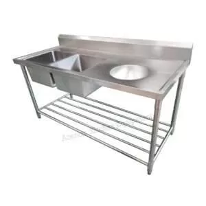 stainless steel sink bench with washing basin