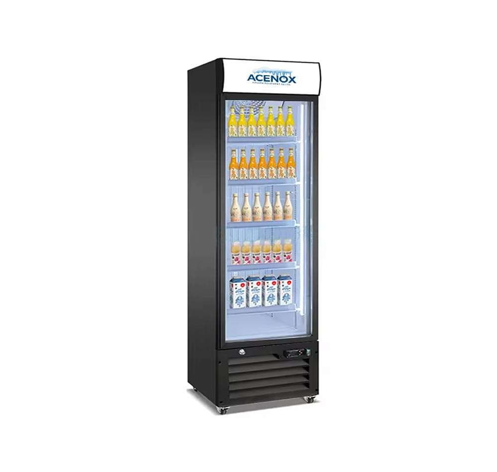 drinks display fridge with single glass door