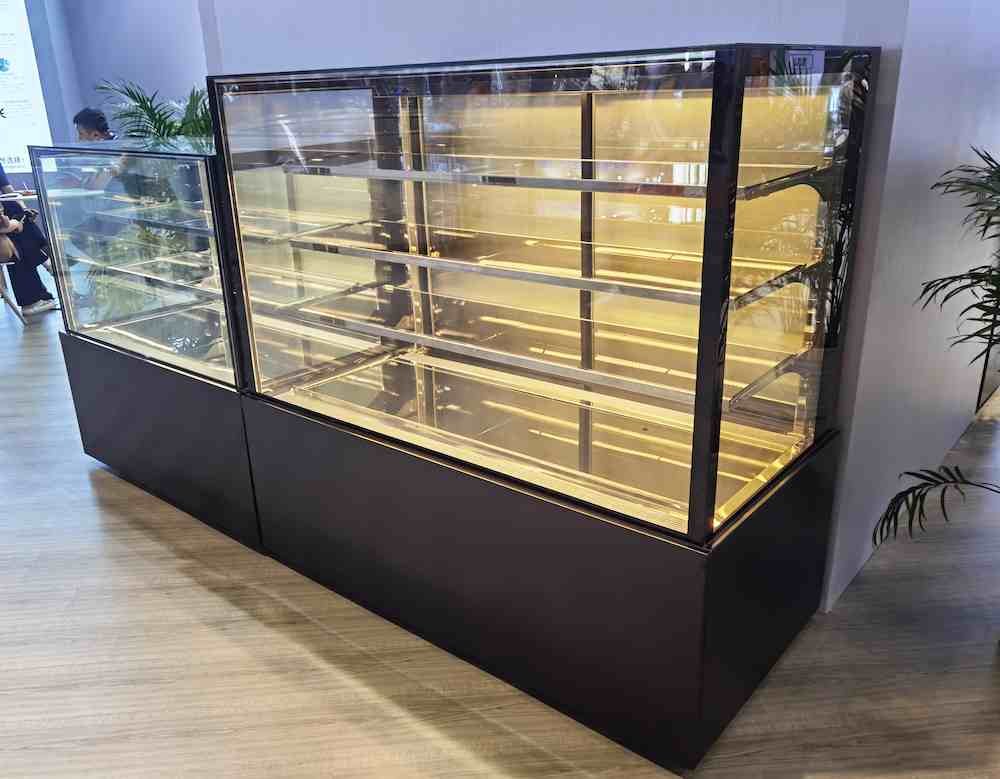 rectangular pastry display counter