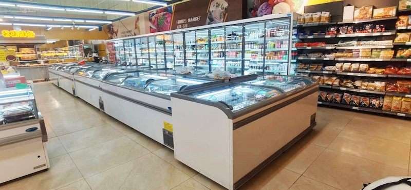 supermarket glass chest freezer